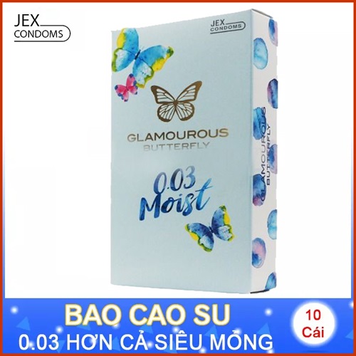 Bao cao su Jex Glamourous Butterfly 0.03 Moist siêu mỏng Nhật Bản chính hãng