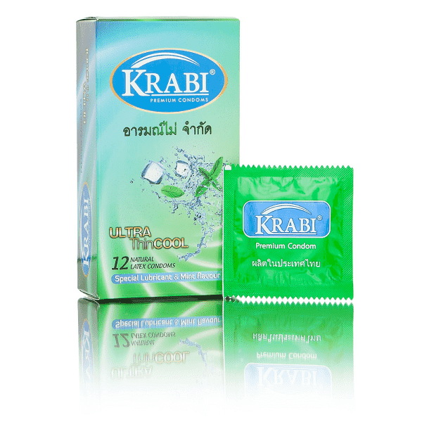 Bao cao su siêu mỏng Krabi hương bạc hà the mát tăng khoái cảm